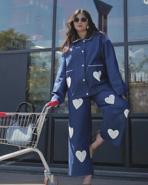 Denim Boxy Jacket with Heart Pocket Detail — SISTER JANE