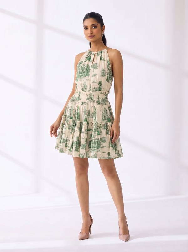 Giverny Toile Short Dress — HOUSE OF FETT