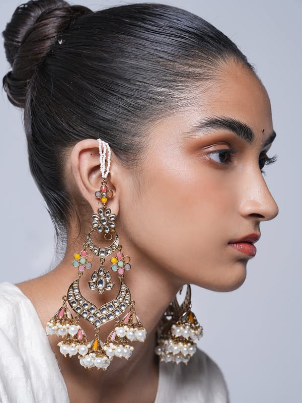Long Heavy Multicolor Earrings — Cao Jewellery