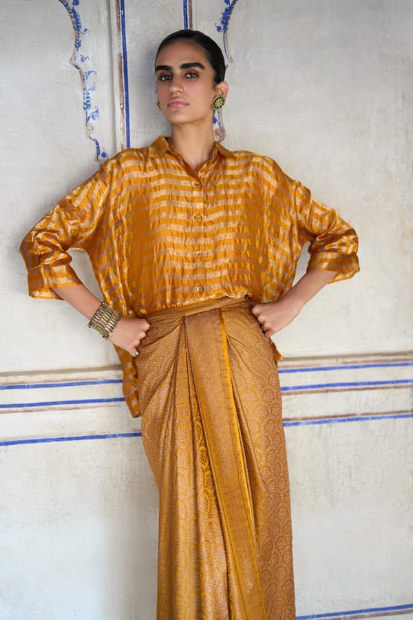 Benares Tissue Relaxed Fit Shirt — Dash and Dot