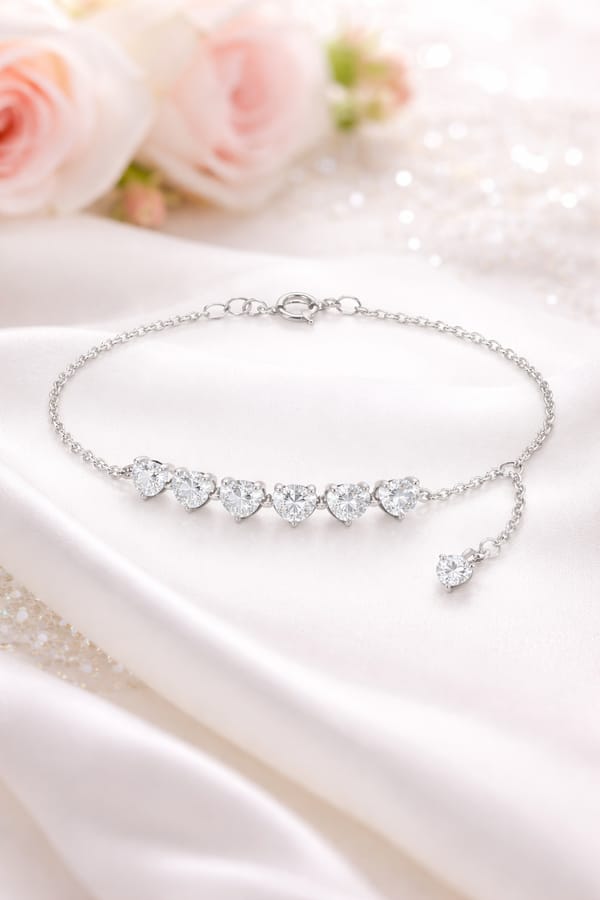Silvpop Crystal Heart Tennis Bracelet — SilvPop Jewels