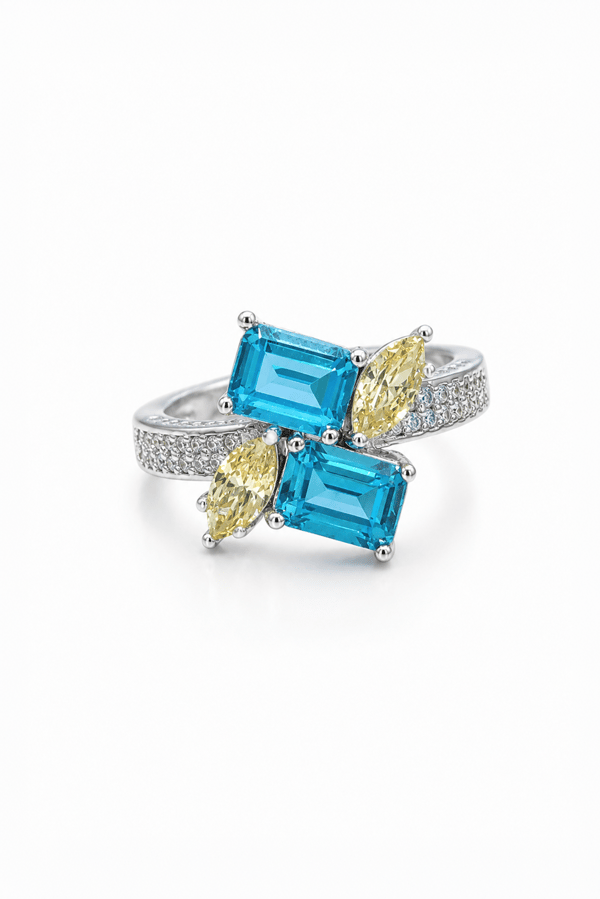 Aqua Harmony Gemstone Duo Cocktail Ring — Miss Jo