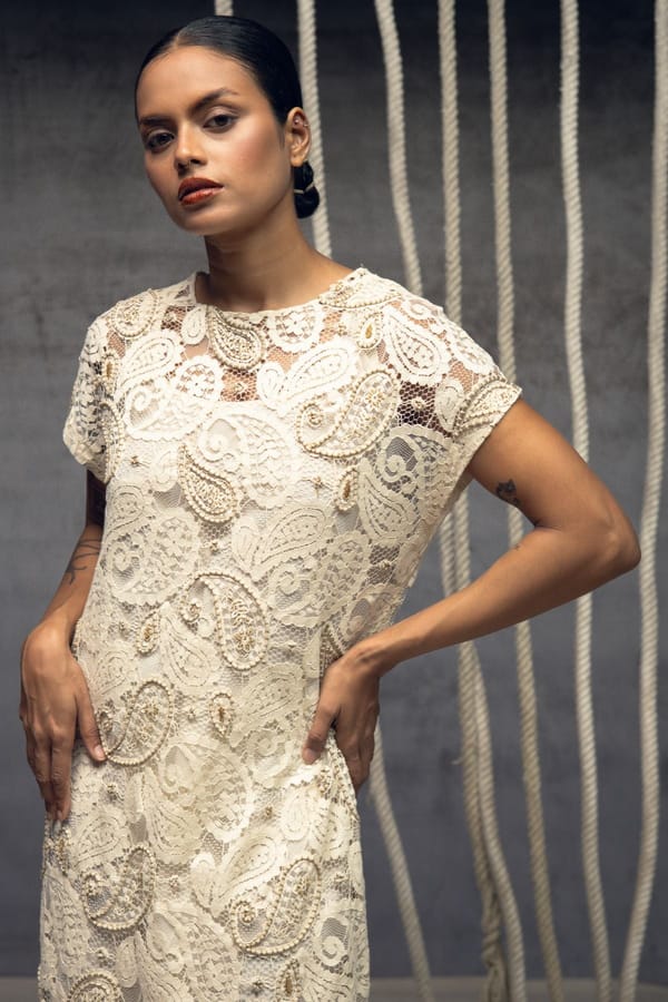 Paisley Lace Embroidered Midi — Kritika Murarka