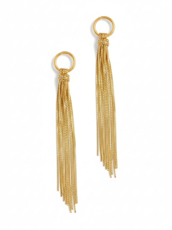 Snake Bone Chain Knot Tassel Earrings — Cao Jewellery