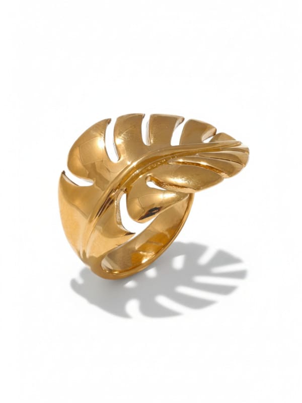 Leaf Feather Smooth Surface Ring — Cao Jewellery