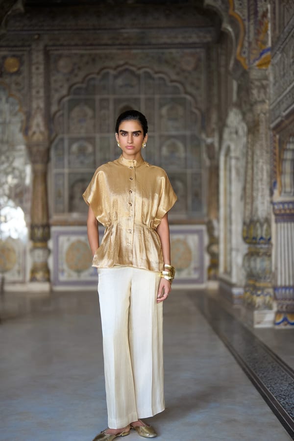 Benares Brocade Straight Pant — Dash and Dot