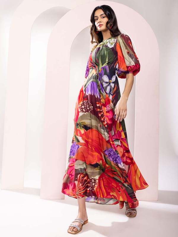 Botanica Printed Maxi Dress — POPPI