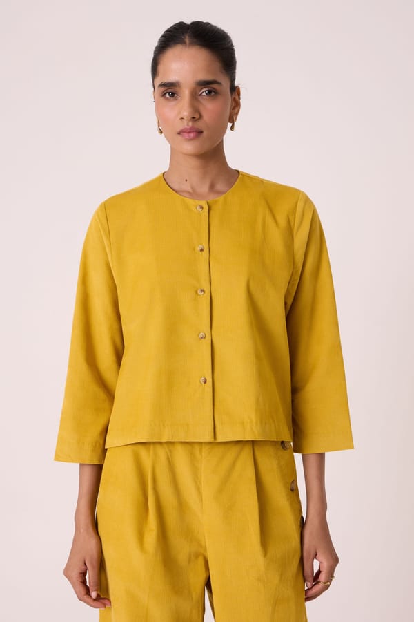 Liu Yellow Needlecord Jacket — The Summer House