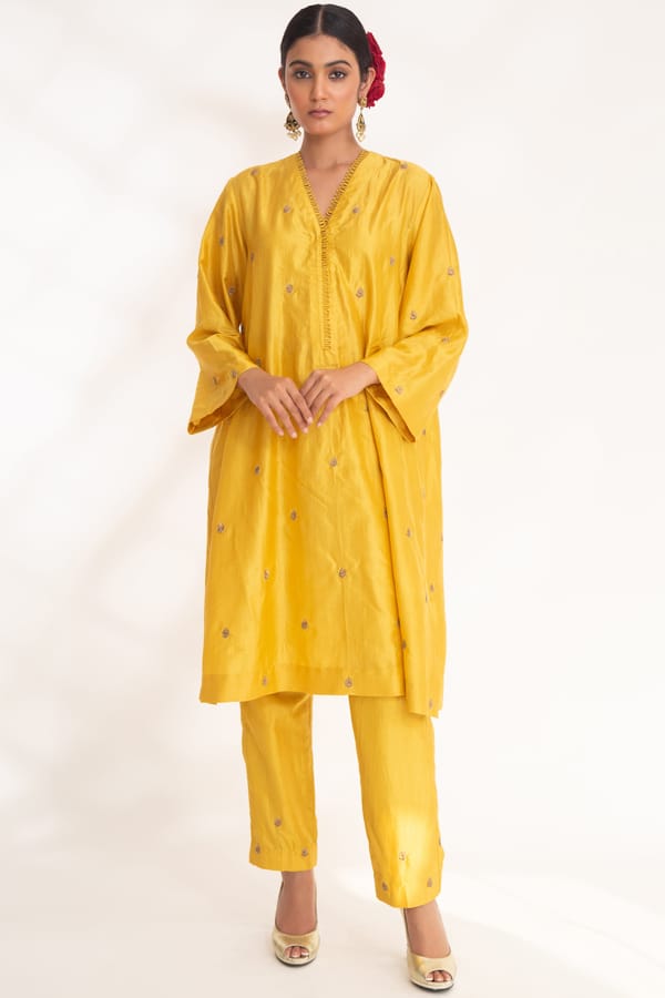 Ojal Pink Kurta Set — Chhaya Mehrotra