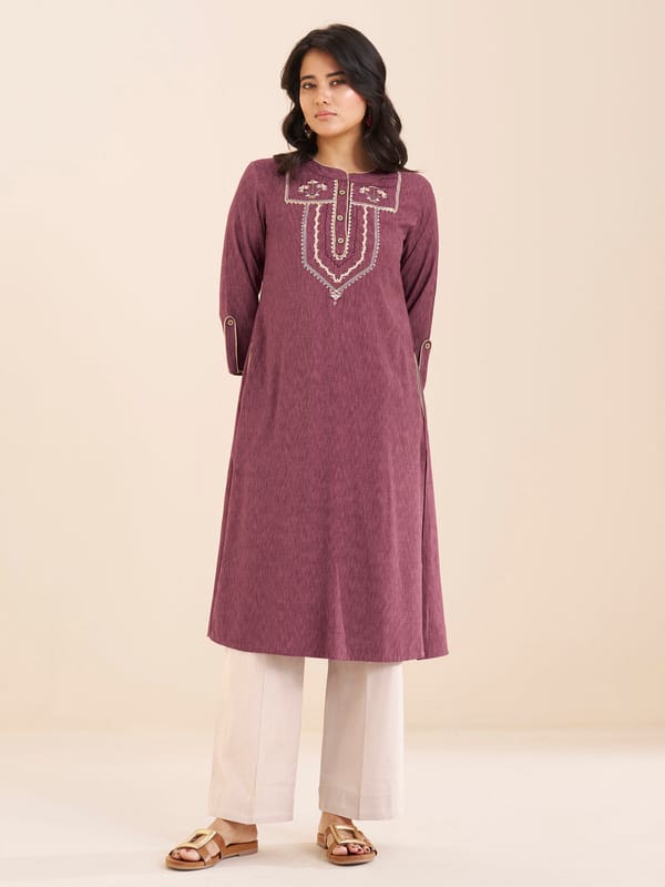 Premium Viscose Blend Ethnic Kurta with Subtle — Truly SMA
