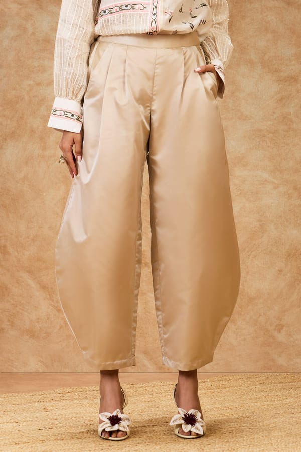 Rose Gold Barrel Pants — Needle Ten
