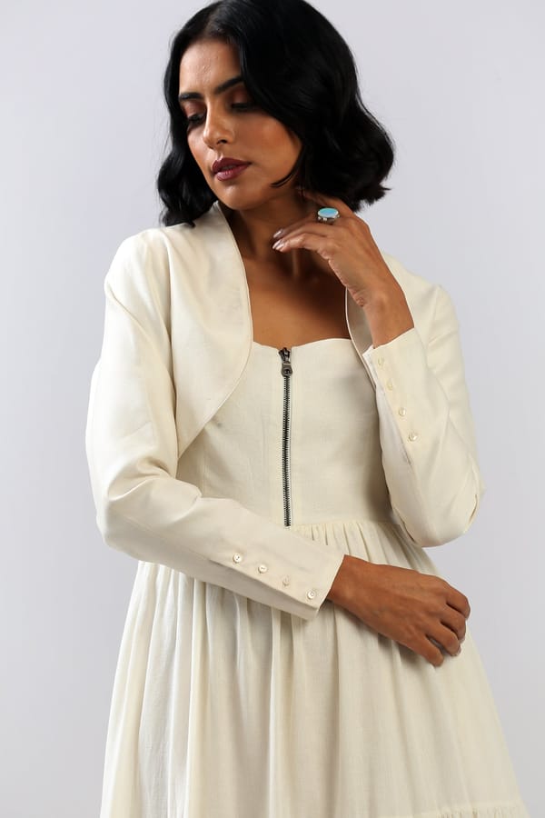 Vanilla Cropped Bolero Shrug with Full Sleeves — Madder Much