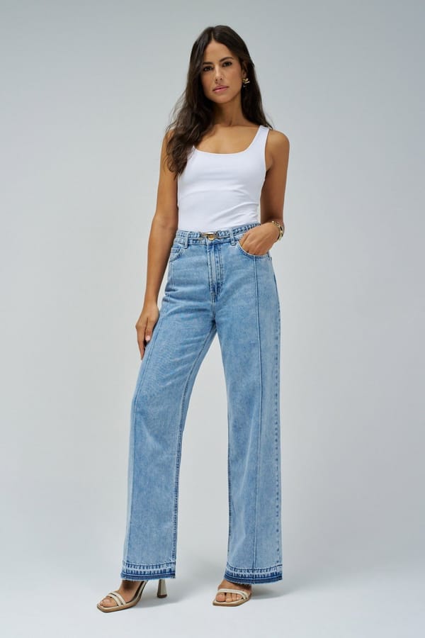 Light Wash High-Rise Wide-Leg Jeans — SALSA JEANS