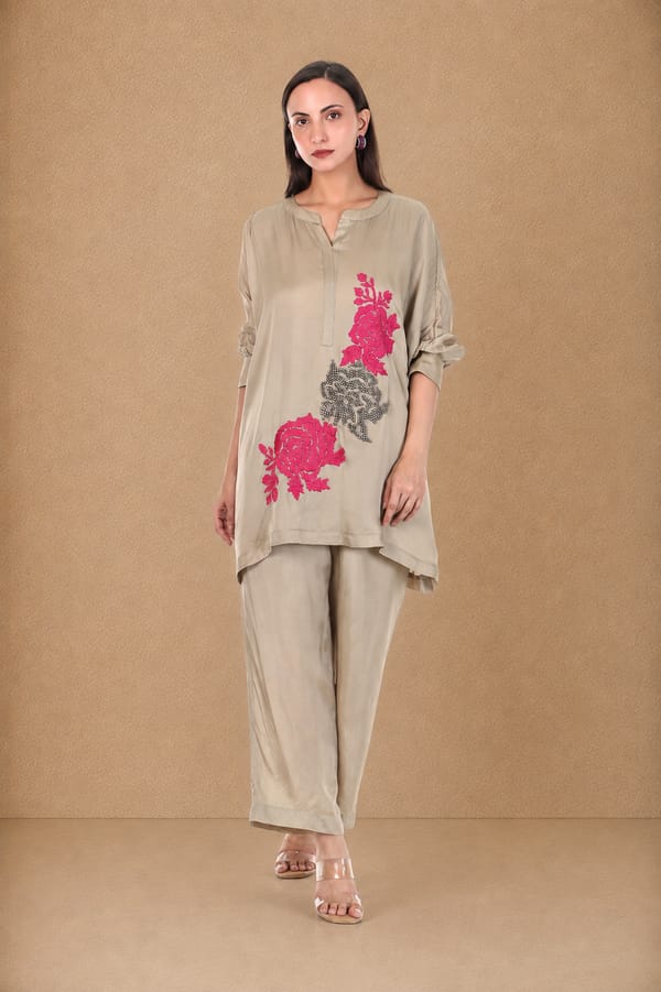 Aarzoo Co-ord Set Beige — Rivoshia
