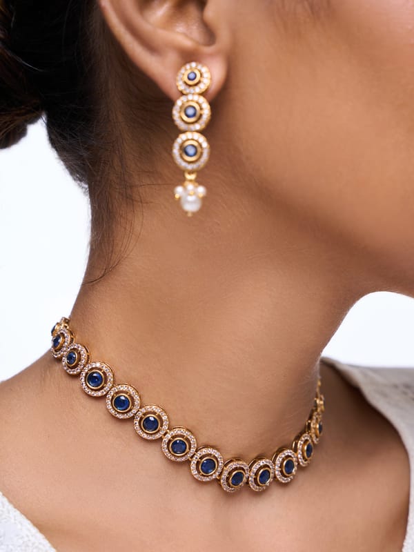 Sleek Blue Stone Necklace — Cao Jewellery