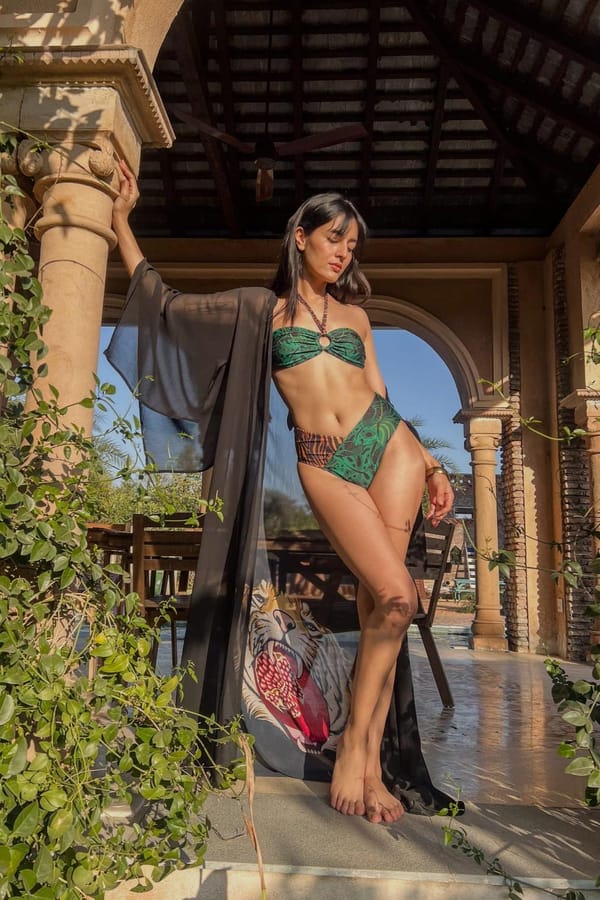 V-Cut Bikini Bottom - Emerald Jungle — IZSI
