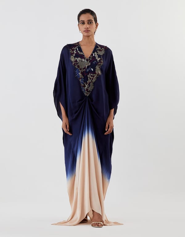Ombre Draped Kaftan — Kavita Bhartia