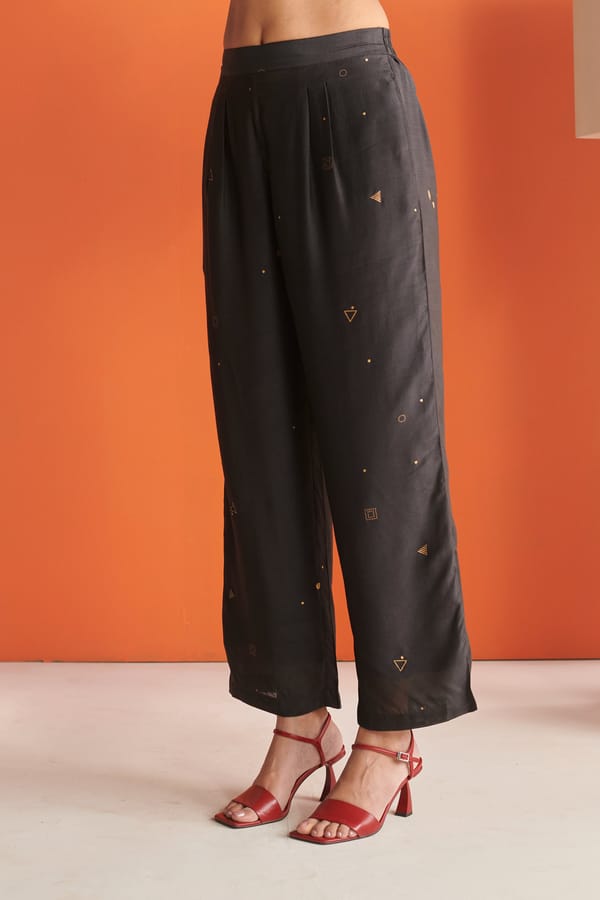 Black Cosmos Straight Pants — Shop Roho