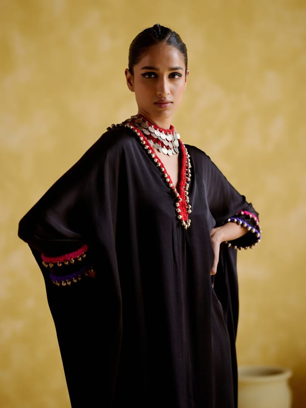 Black Modal Saturn Tunic and Draped Pant Co-ord Set — 5 Elements