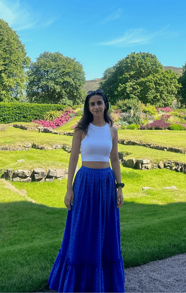 Blue Broderie Eyelet Tiered Maxi Skirt — INCHING INDIA