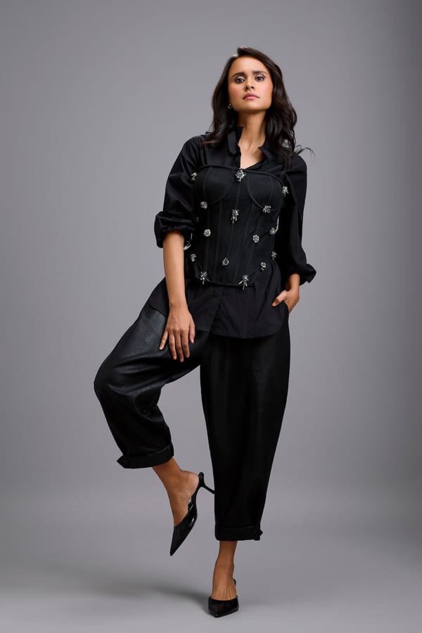 Tapered Cuffed Leather Pants — Deepika Arora