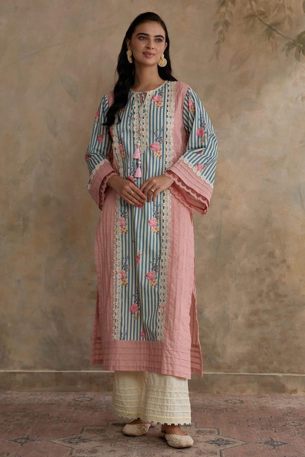 Safiya Stripe Kurta Set — AVERIE
