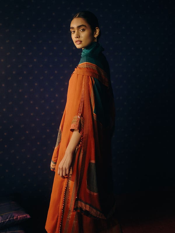 Boardroom Kurta Set - Rust — SAUNDH