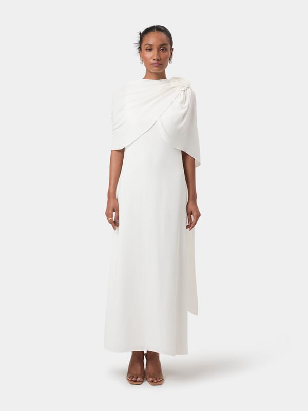 Rosette Draped Shoulder Gown — Beyond