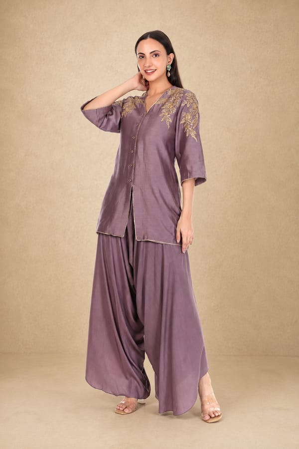 Zoya Pant Set Dusty Mauve — Rivoshia