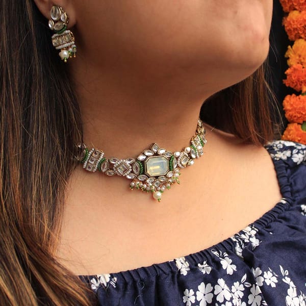 Divine Kundan Choker Set — BeAbhika
