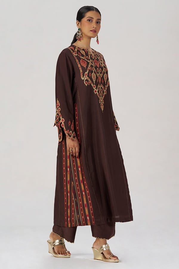 Deep Coffee Festive Co-ord Set — Ganga Fashions Pvt Ltd