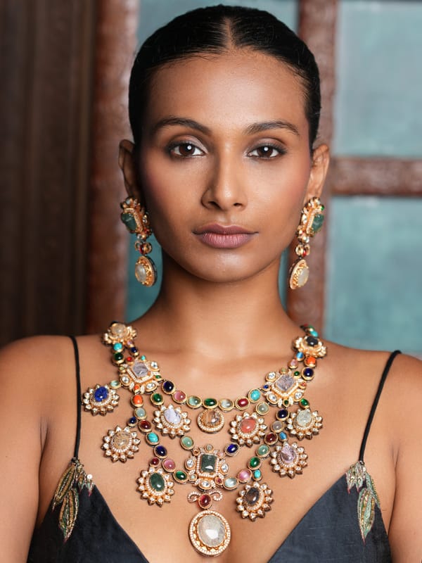 Navrattan Heavy Necklace — Cao Jewellery