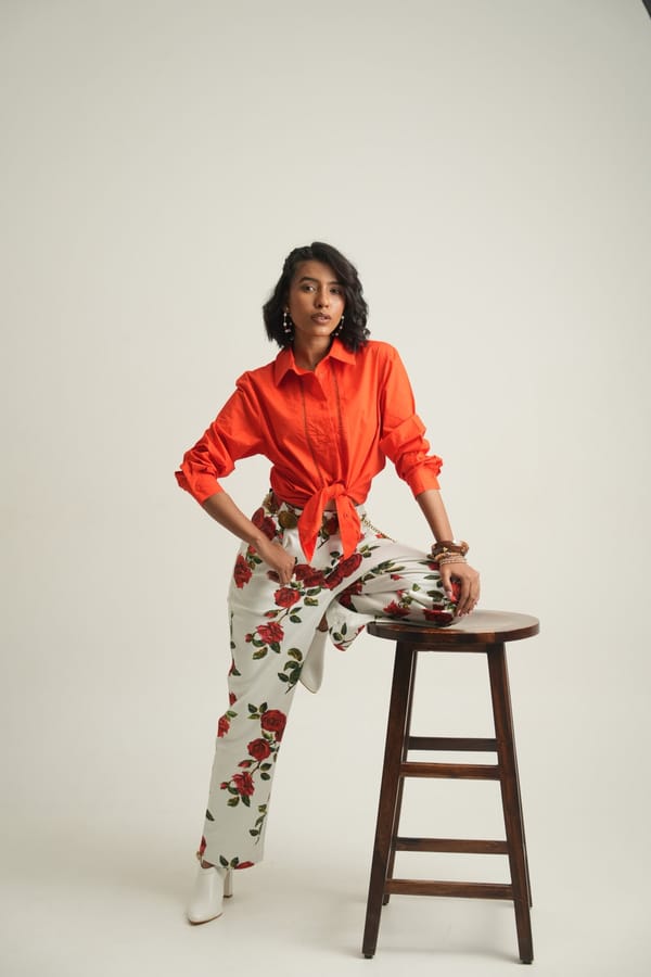 Red Rose Printed Jeans — Cloth Haus