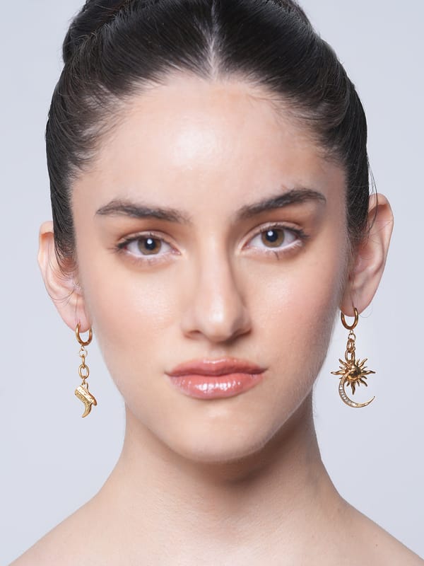 Sun and Moon Boot Drop Earrings — Cao Jewellery