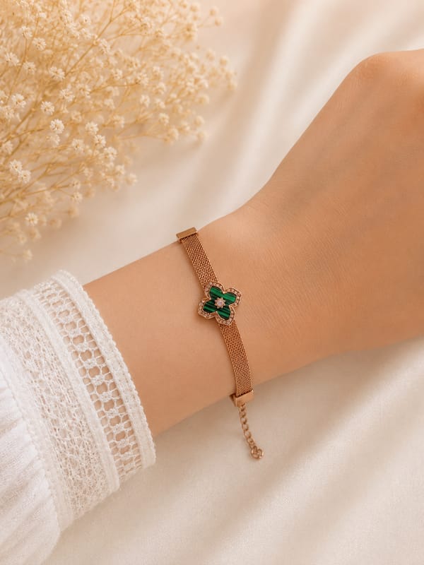 Emerald Clover Bracelet — SilvPop Jewels
