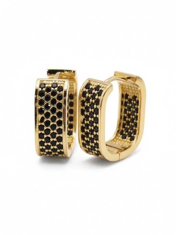 Black CZ Hoops — Cao Jewellery