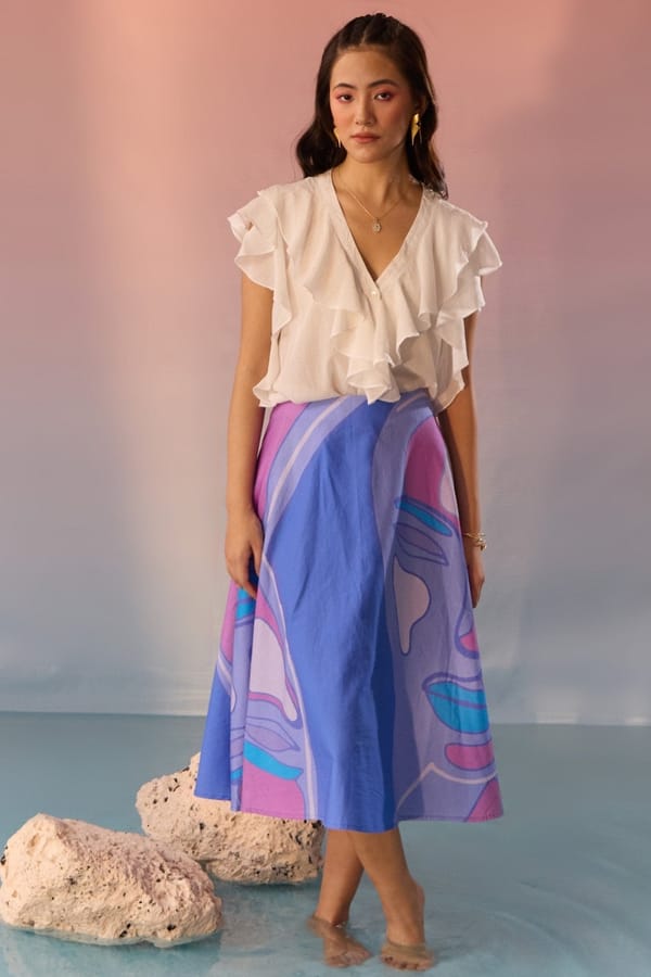 Yin Yan Face Print Skirt and Top Set — Western Era