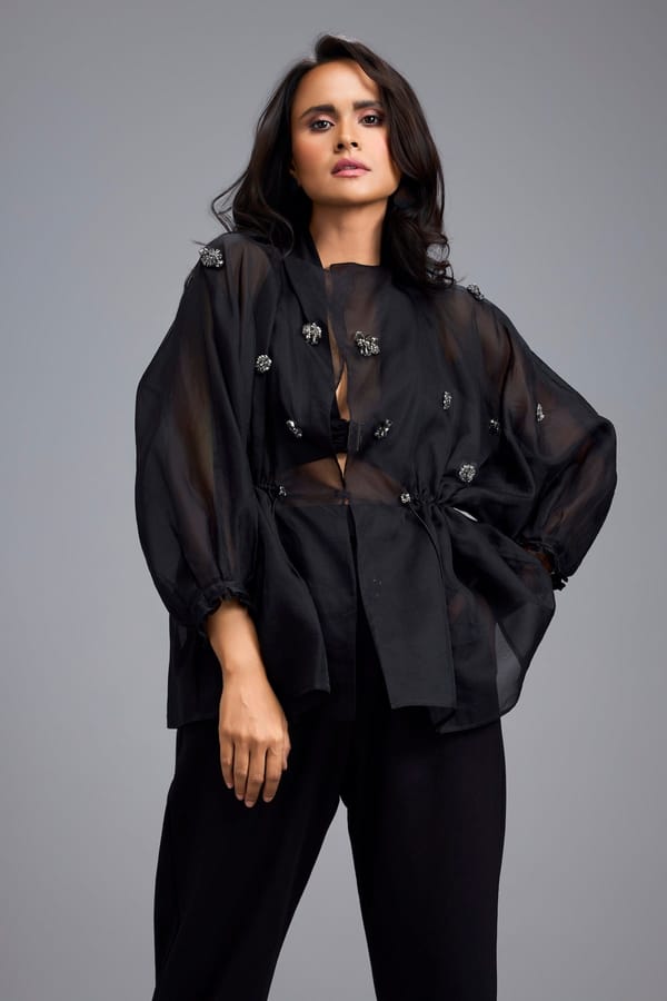 Embellished Organza Top — Deepika Arora