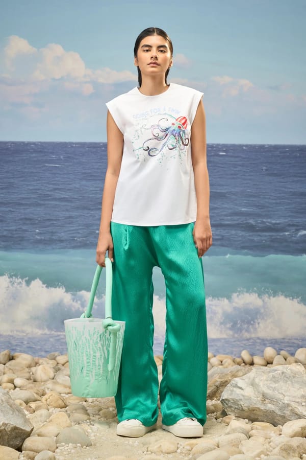 Printed Sleeveless Top Cotton Poplin – White — Genes Lecoanet Hemant