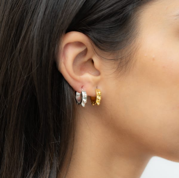 Gold Ball Ear Huggies — She Ela Jewel