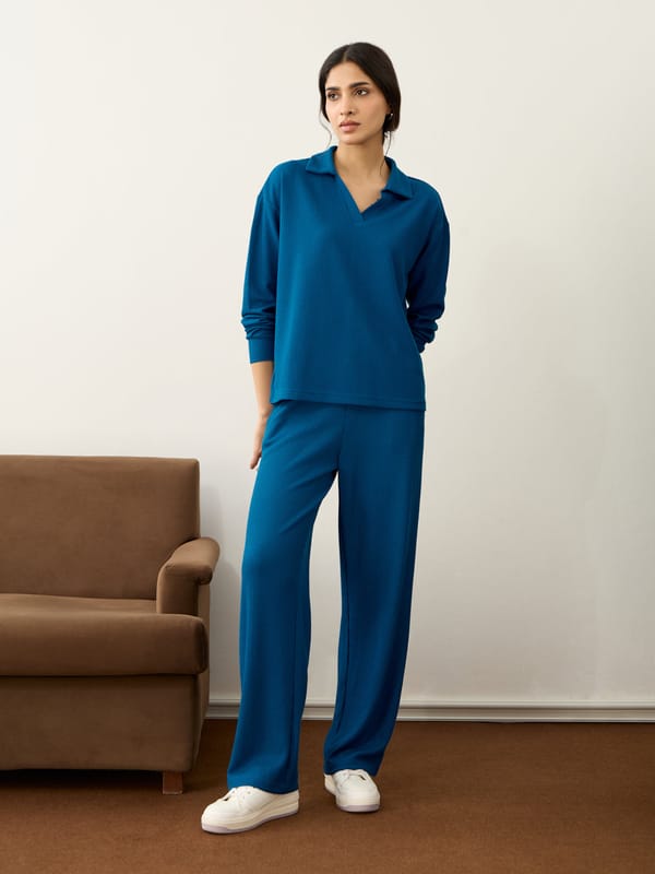 Waffle Collared Co-Ord Set — Femmella