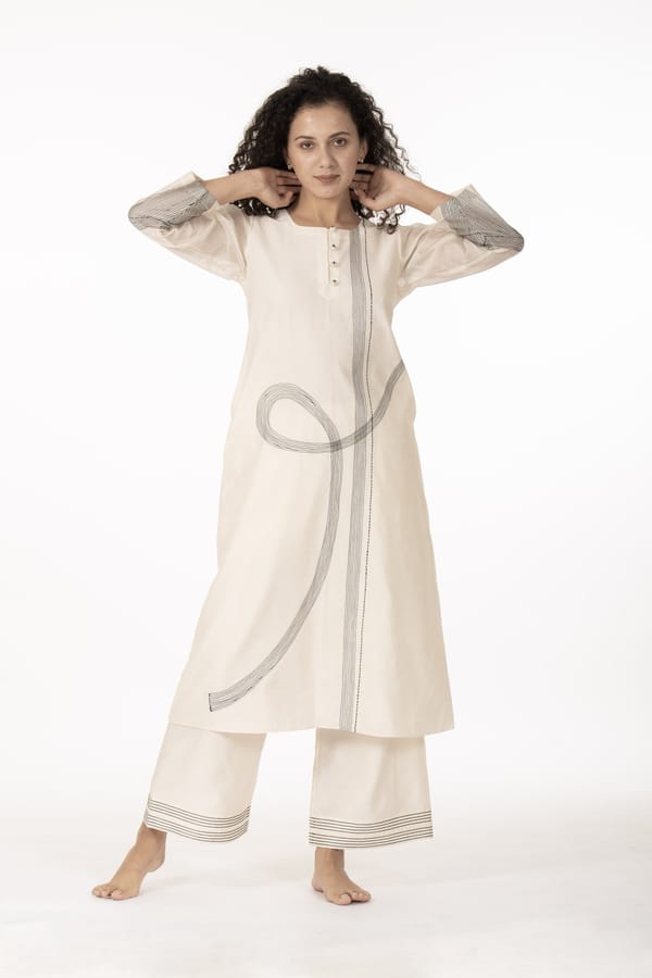 Khat Ivory Dress with Bottom — Khat