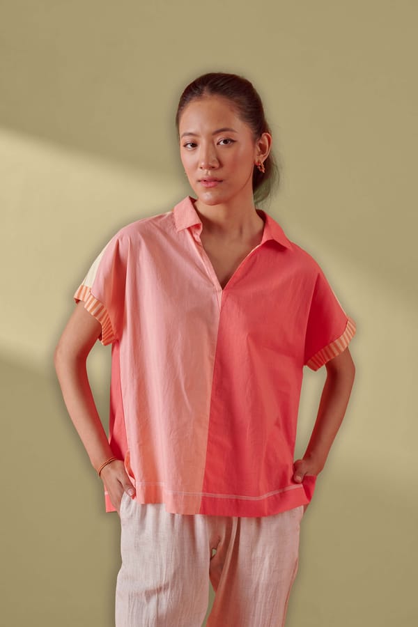 Ziva Color Blocked Boxy Fit Top — ROHO