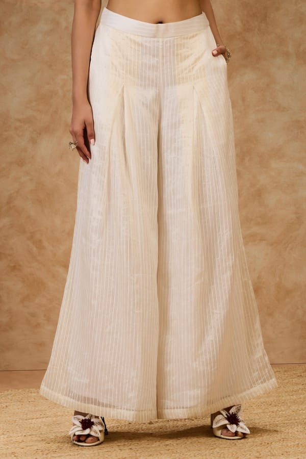 Pearl Striped Wide Leg Pants — Needle Ten