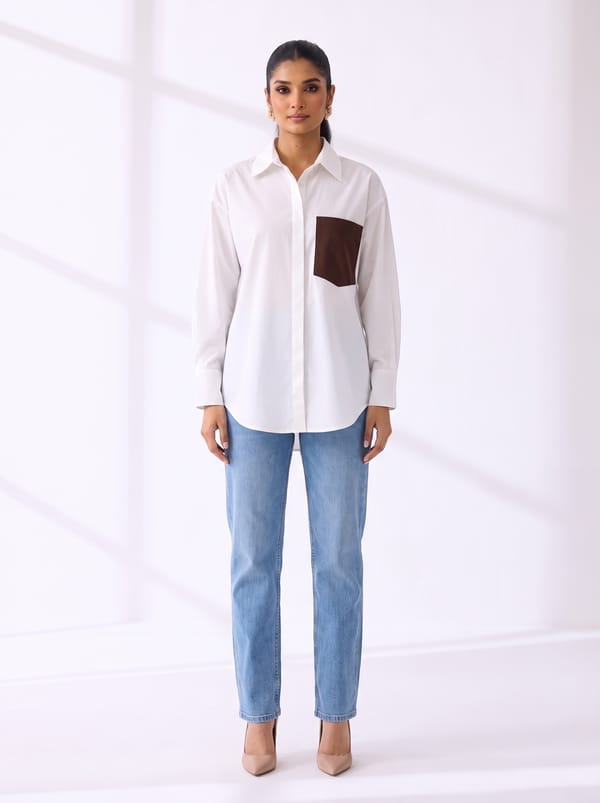 Crisp White Oversized Button-Down Shirt — THE LUXURY DRESSING