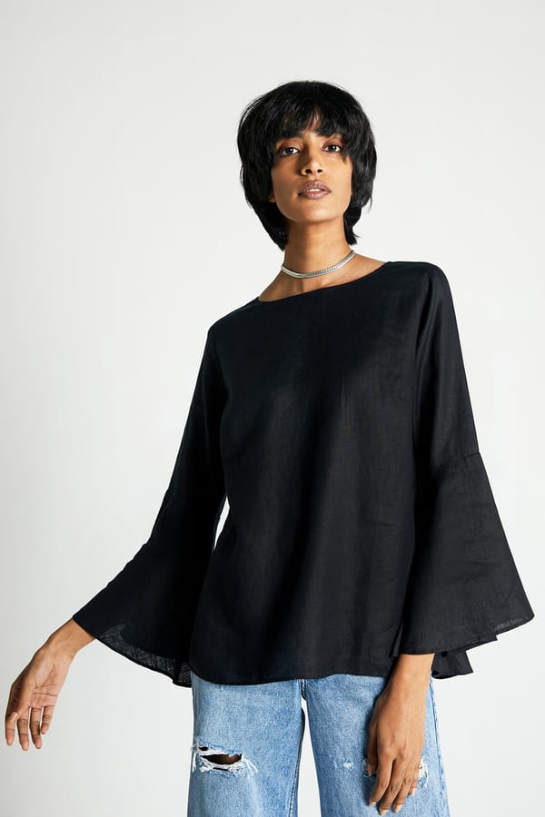 The Button Back Shirt in Black — REISTOR