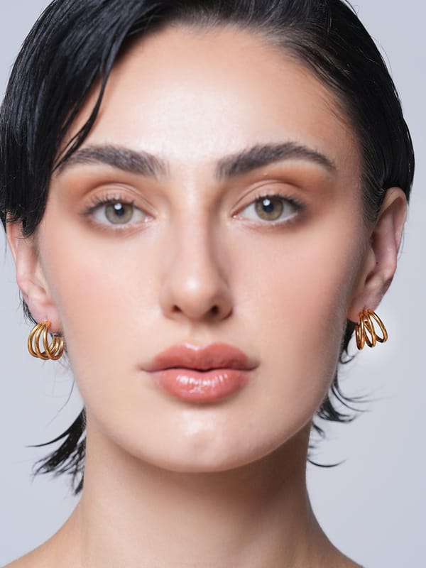 Smooth Three Layer Wire Earrings — Cao Jewellery