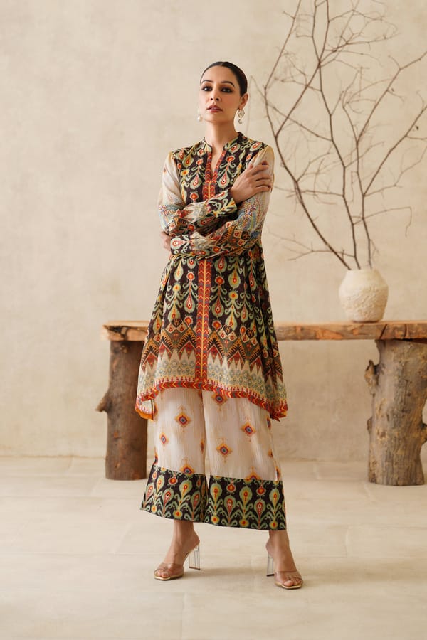 Multi Printed Kurta and Palazzo Co-ord Set — NEETIKA CHOPRA