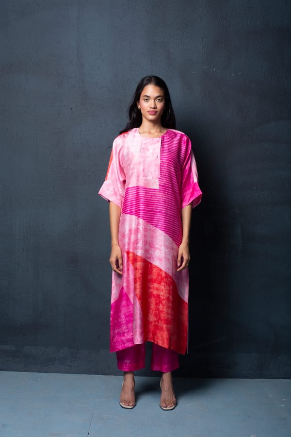 Dupion Silk Kurta Set Light Pink — CLOS