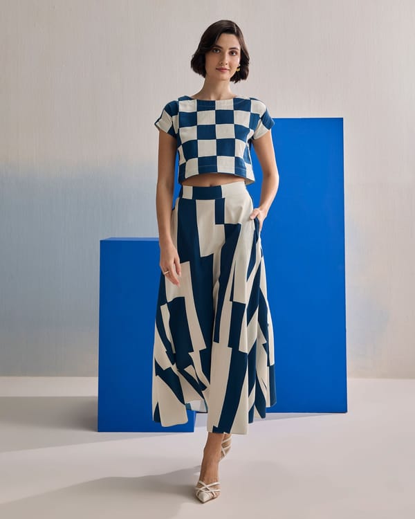 Riviera Navy Skirt Set — ZAZU